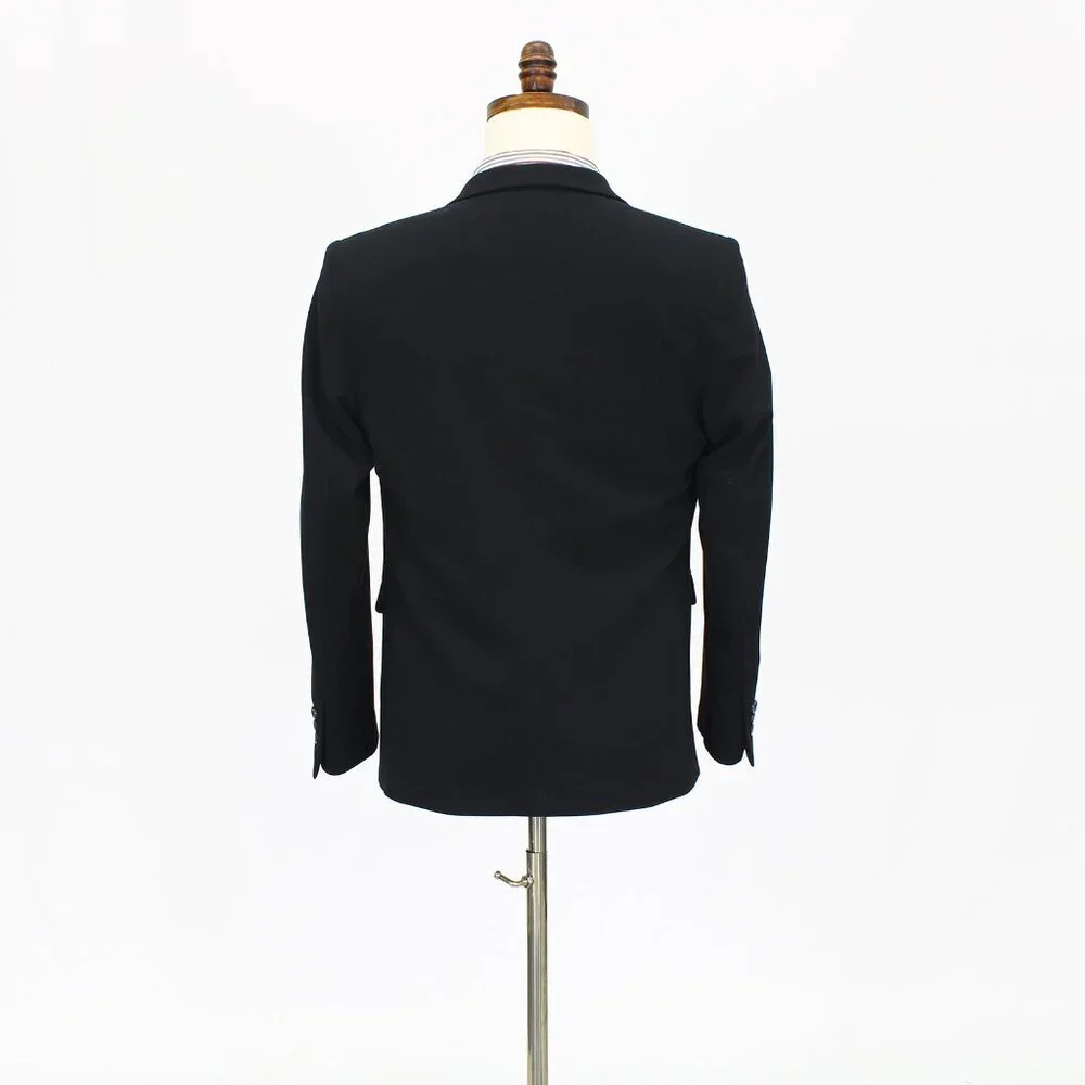 Calvin Klein 34R Black Solid 3-Button Sport Coat Blazer Jacket P476